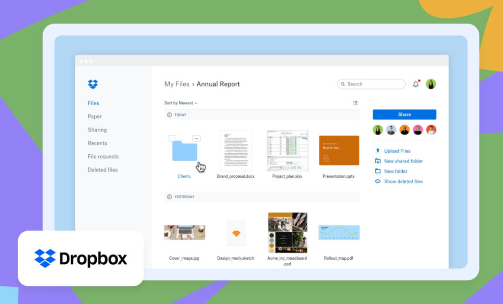 Dropbox’s familiar user interface