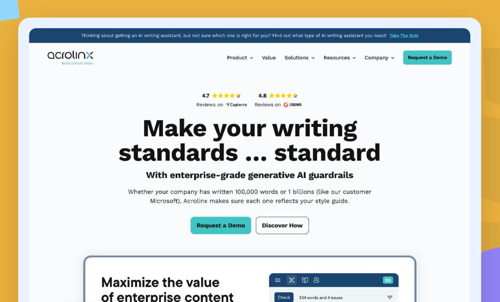 An inspiration for engaging headline for SaaS website