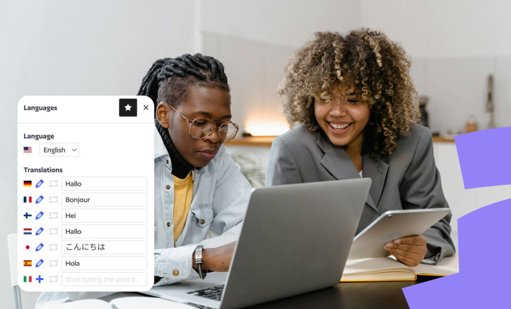 2 people discussing about Polylang