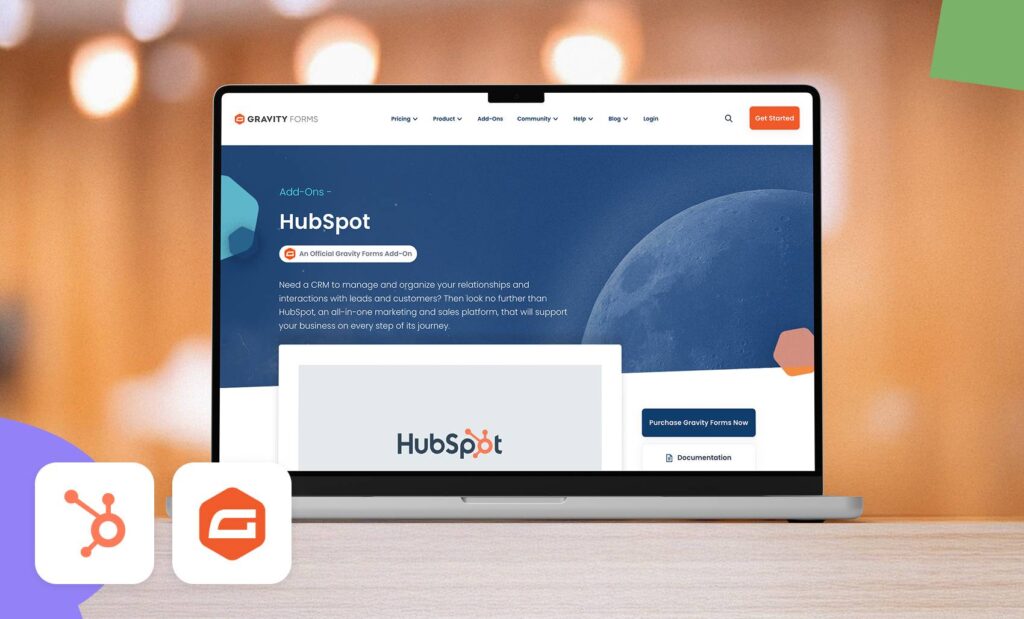HubSpot website shown on the laptop