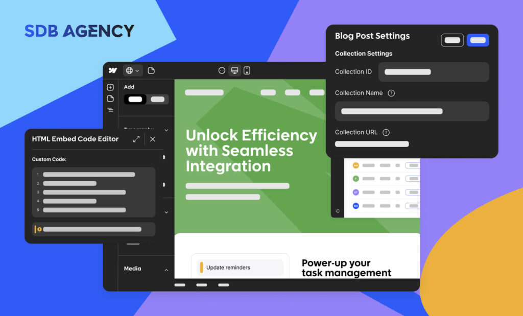 A graphic of Webflow as a game-changing web builder
