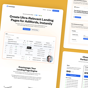 Exactapage portfolio shot — SDB Agency work